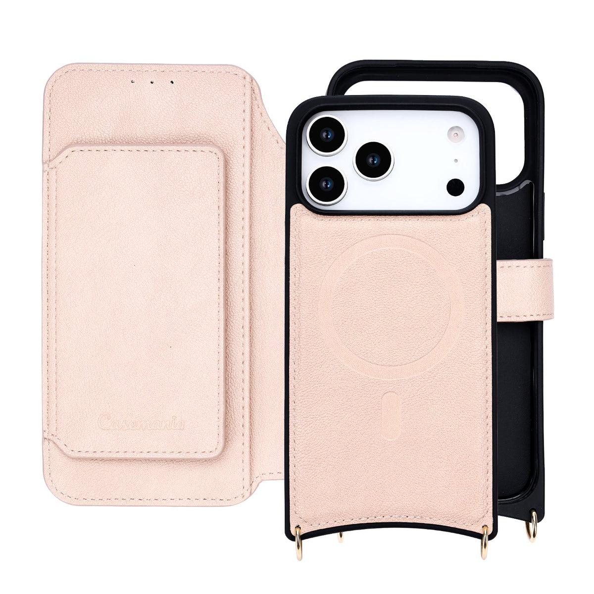 Apple iPhone 18 Pro Hoesje - Roze - 'Amsterdam' Serie 2 in 1 MagSafe Crossbody Cover met Pouch