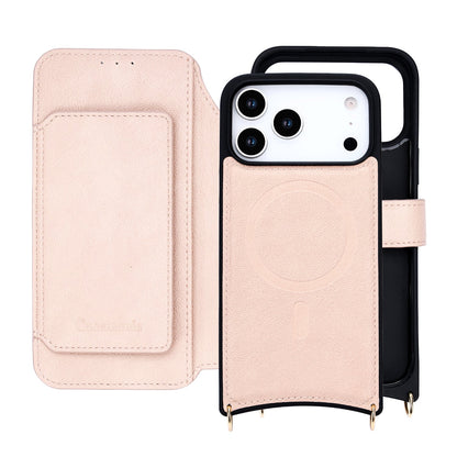 Apple iPhone 18 Pro Hoesje - Roze - 'Amsterdam' Serie 2 in 1 MagSafe Crossbody Cover met Pouch
