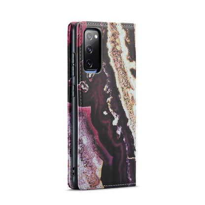 Samsung Galaxy S20 FE Hoesje - Magenta Eudialyte - Marmer Portemonnee Bookcase