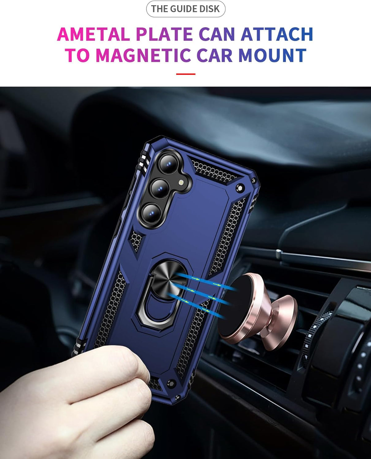Samsung Galaxy A35 Hoesje - Blauw - Armor Kickstand Back Cover
