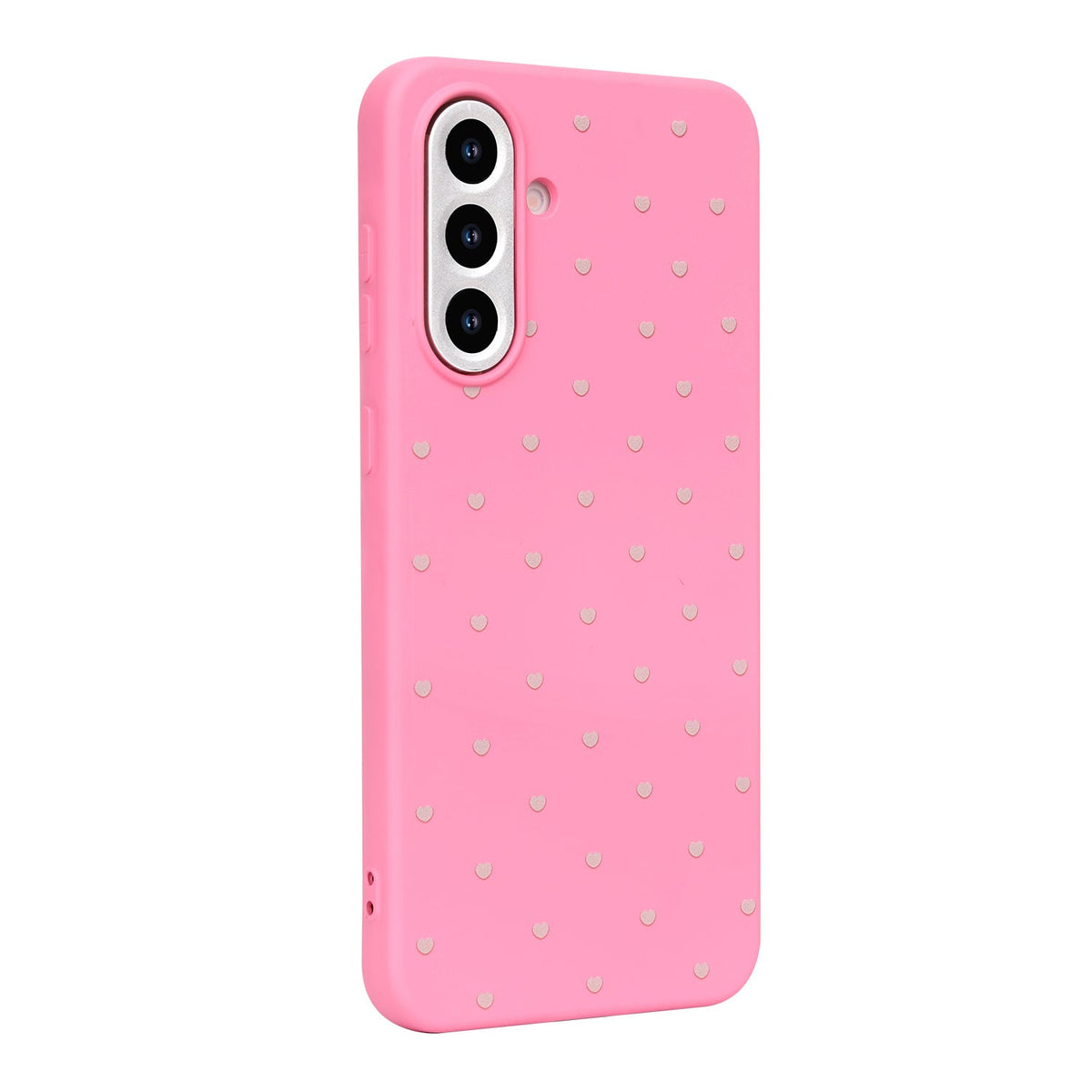 Samsung Galaxy A55 Hoesje - Neon Roze - Hartjes Back Cover