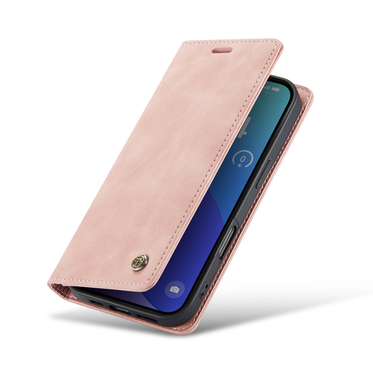 Apple iPhone 16 Pro Hülle - Pale Pink - Schlanke Klapphülle mit Kartenfach