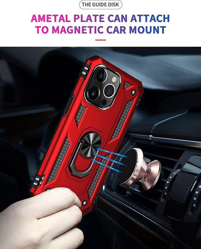 Apple iPhone 13 Pro Hülle - Rot - Armor-Ständer-Backcover