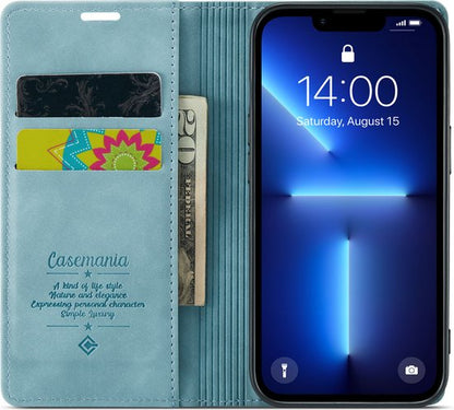 Apple iPhone 13 Pro Max Hoesje - Aqua Blue - Dunne Bookcase