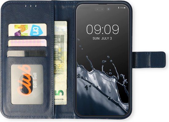 Apple iPhone 14 Plus Hülle - Blau - Klapphülle mit Kartenfach