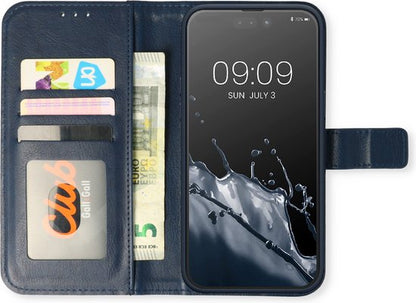Apple iPhone 14 Plus Hülle - Blau - Klapphülle mit Kartenfach