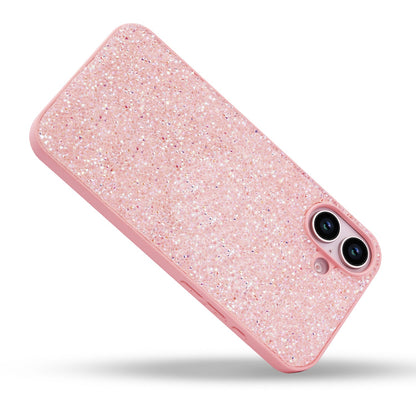 iPhone 16 Plus Hoesje - Roze - Diamant Glitter Back Cover