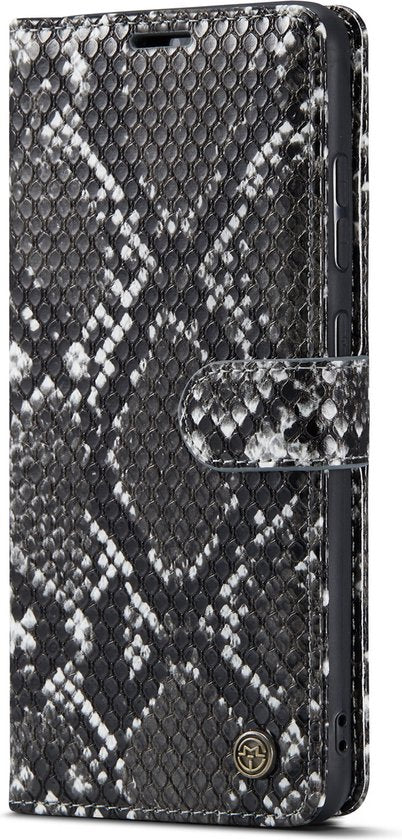 Samsung Galaxy A52 5G Hoesje - Zwart - Luxe Slangen Bookcase