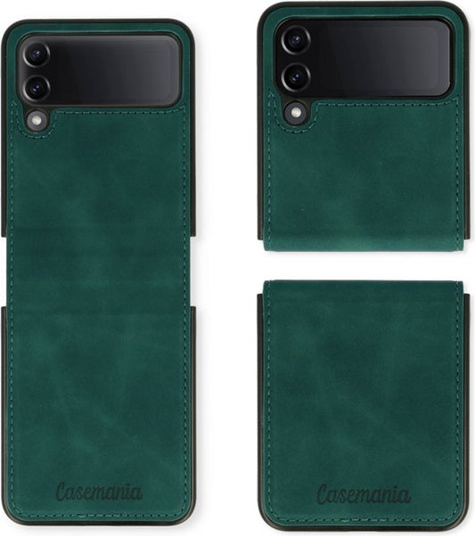 Samsung Galaxy Z Flip 4 Case - Emerald Green - Faux Leather Back Cover
