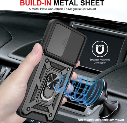 Samsung Galaxy A56 Hoesje - Zwart - Armor Kickstand Camera Back Cover