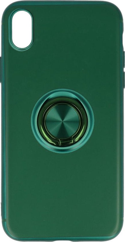 Apple iPhone X/10 Case - Green - Silicone Ring Kickstand Back Cover