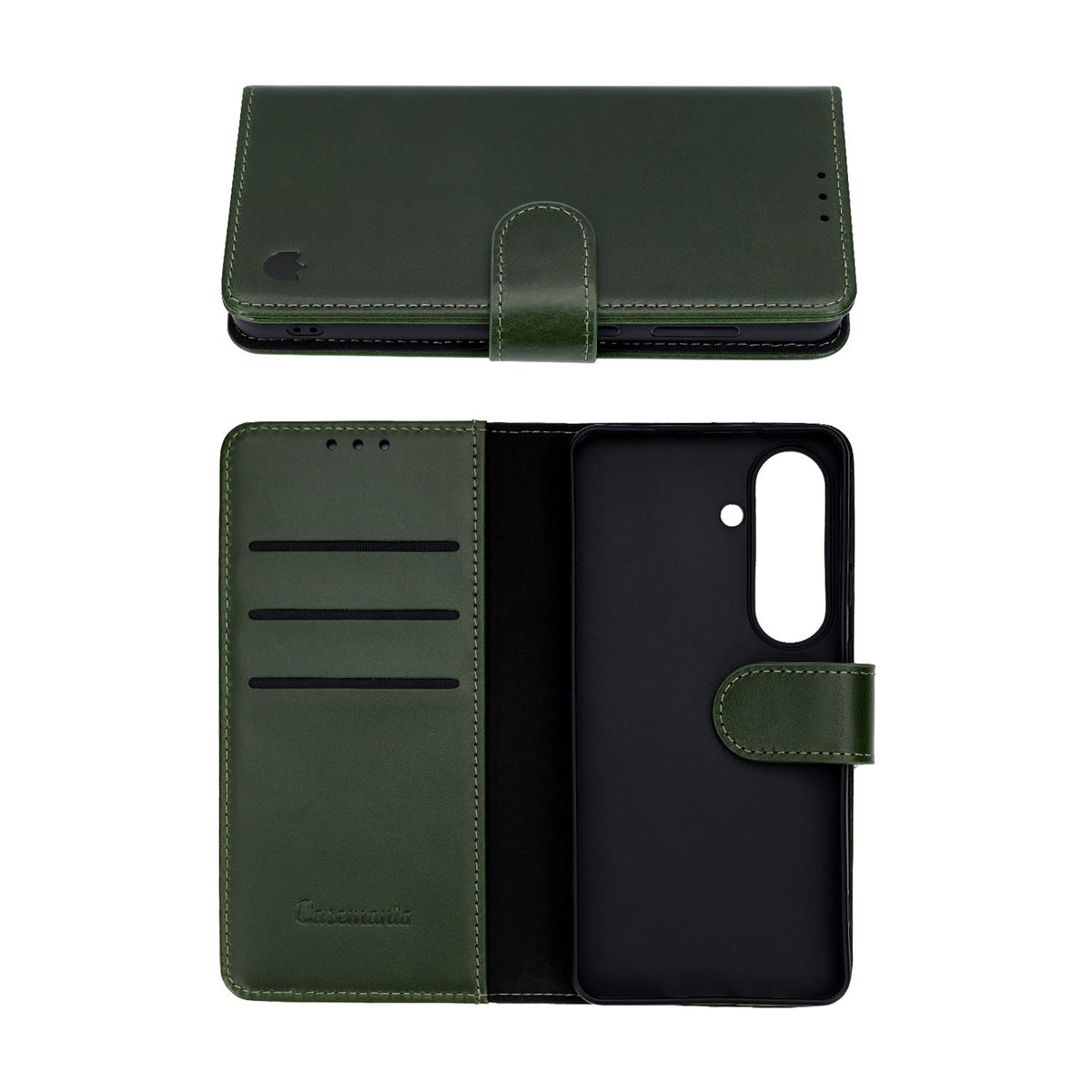 Samsung Galaxy S26 Hoesje - Forest Green - Echt Leren Bookcase