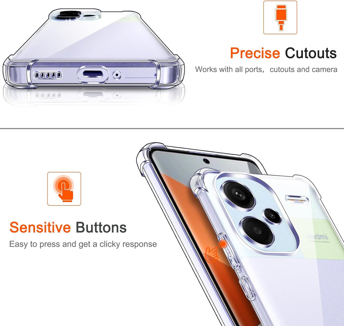 Note 13 Pro Plus Hoesje - Transparant - Anti-Shock Back Cover