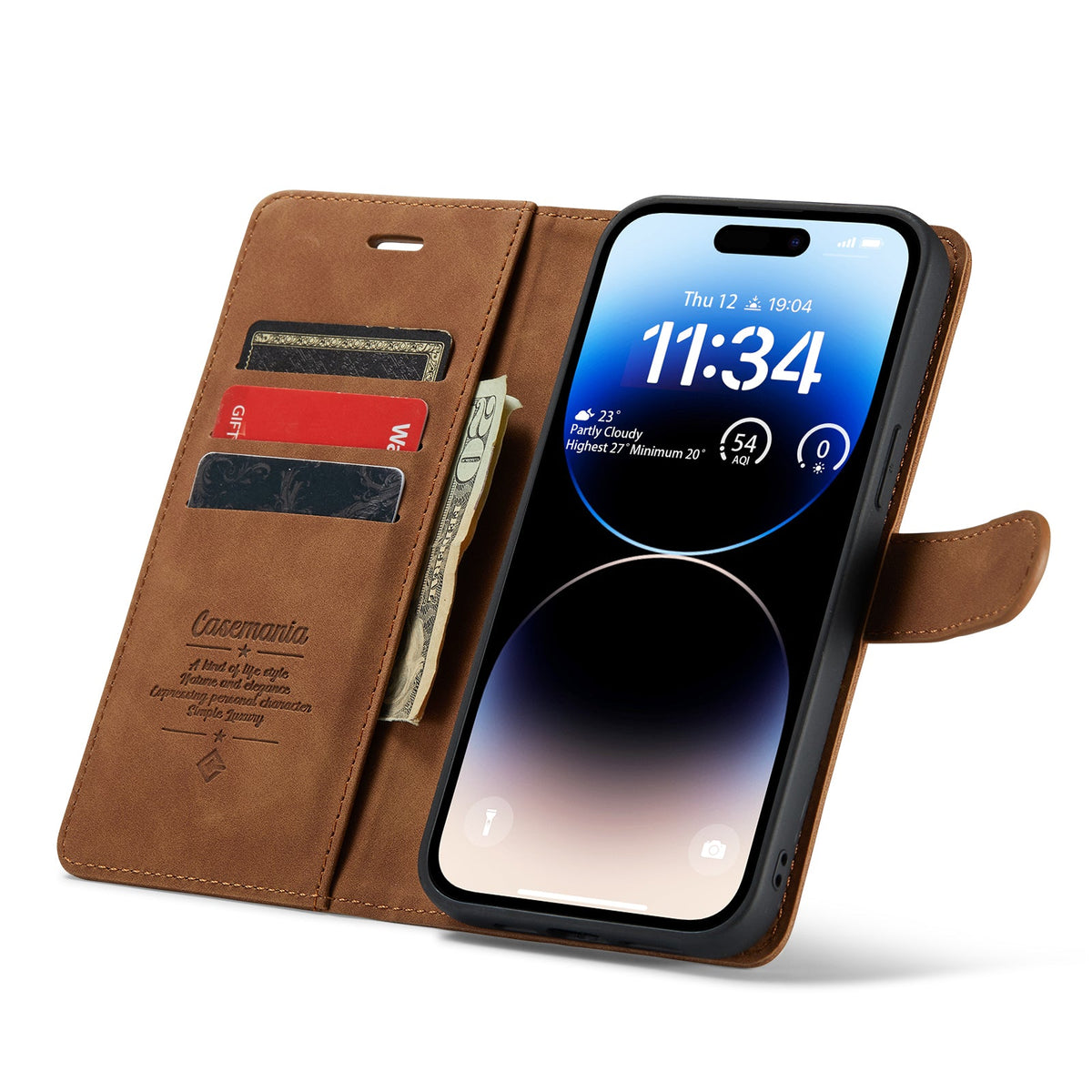 iPhone 16e Hoesje - Sienna Brown - 2 in 1 Bookcase
