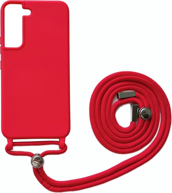 Coque Samsung Galaxy S22 Plus - Rouge - Housse arrière en silicone avec cordon pour téléphone