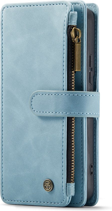 Samsung Galaxy S23 Hoesje - Aqua Blue - Luxe Bookcase met Rits