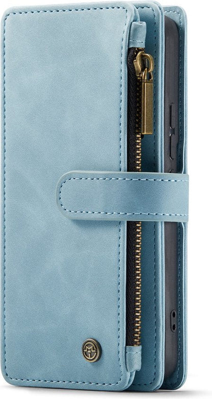 Samsung Galaxy S23 Hoesje - Aqua Blue - Luxe Bookcase met Rits