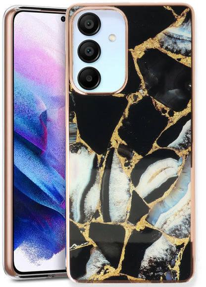 Samsung Galaxy A15 Hoesje - Zwart - Siliconen Marmer Back Cover