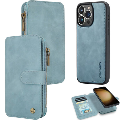 Apple iPhone 15 Pro Max Hoesje - Aqua Blue - 2 in 1 Bookcase met Rits