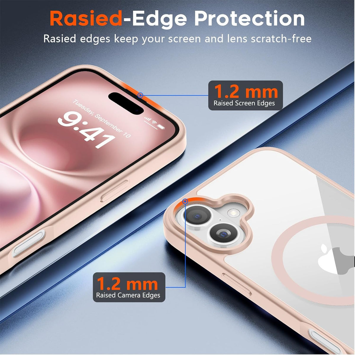 iPhone 16 Hoesje - Roze - Bumper MagSafe - Pink Back Cover