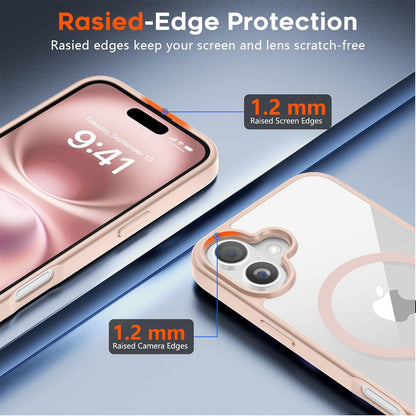 iPhone 16 Hoesje - Roze - Bumper MagSafe - Pink Back Cover