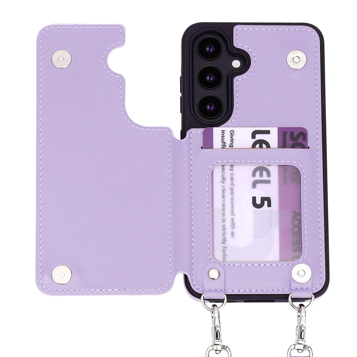 Samsung Galaxy S25 Plus Hoesje - Paars - Luxe Back Cover met Telefoonkoord en Rits