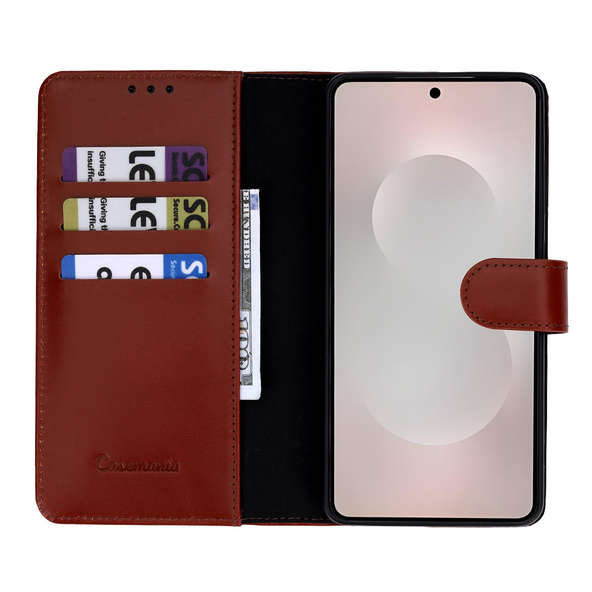 Samsung Galaxy S26 Ultra Hoesje - Chestnut Brown - Echt Leren Bookcase