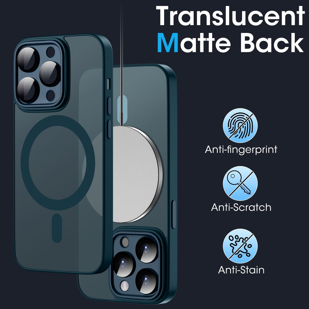 Apple iPhone 12 Pro Case - Blue - Matte Armor MagSafe Back Cover