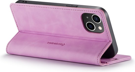 iPhone 14 Hoesje - Pastel Lila - Dunne Bookcase