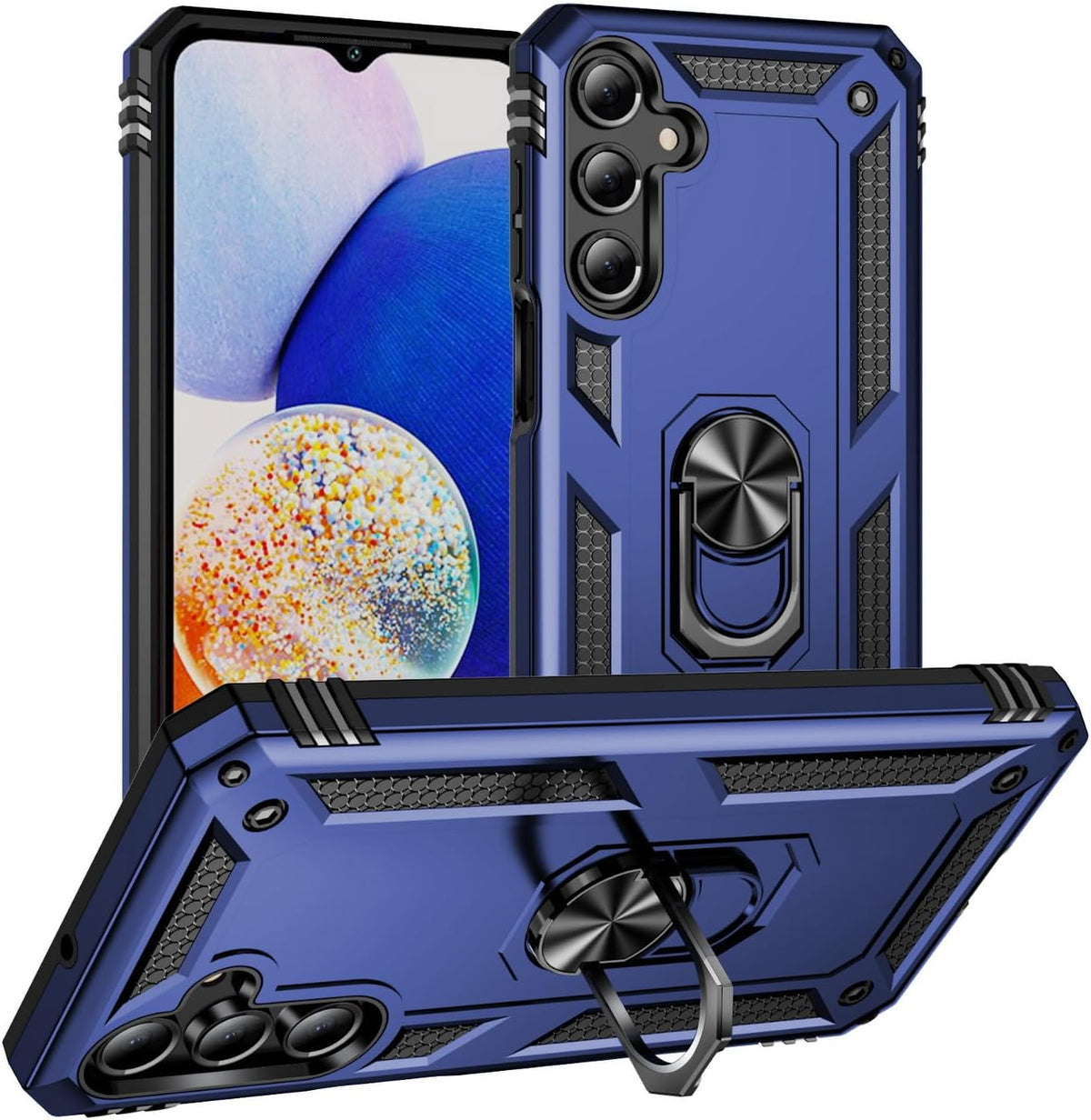 Samsung Galaxy A36 Hoesje - Blauw - Armor Kickstand Back Cover