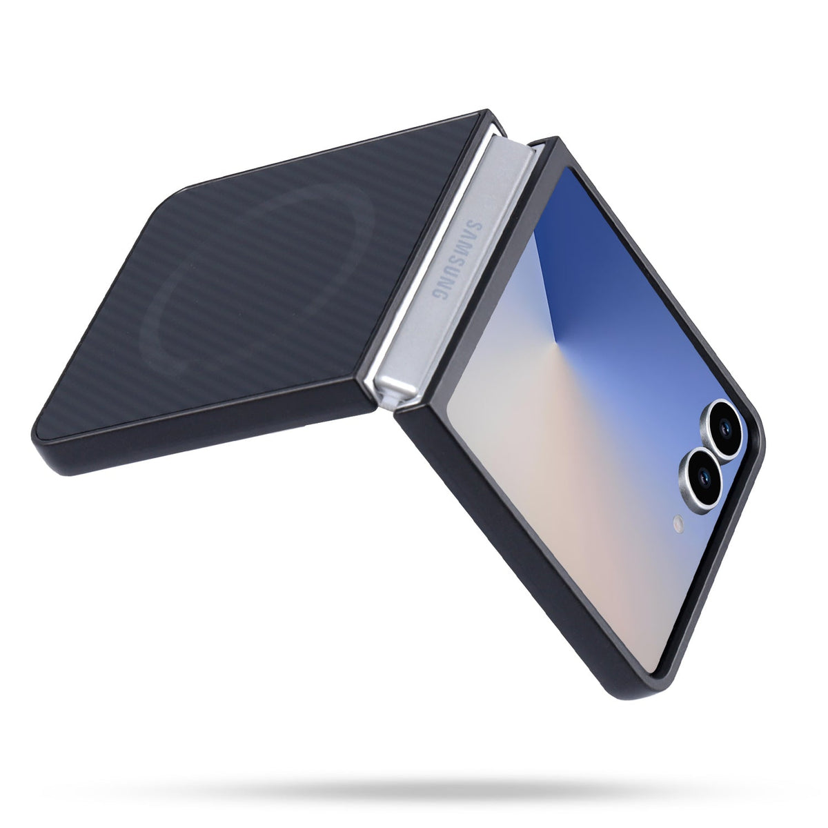 Samsung Galaxy Z Flip 7 Hoesje - Zwart - Carbon MagSafe Back Cover