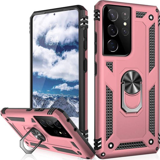 Samsung Galaxy S22 Ultra Case - Rose Gold - Armor Kickstand Back Cover