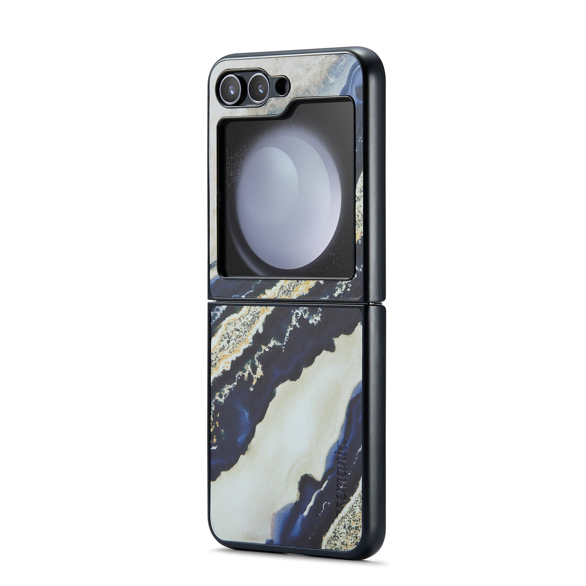 Samsung Galaxy Z Flip 5 Hoesje - Blauw Paraiba - Marmer Portemonnee Bookcase