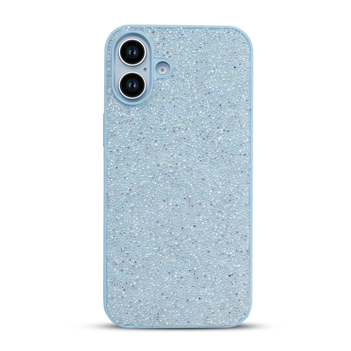 Apple iPhone 16 Hoesje - Blauw - Diamant Glitter Back Cover