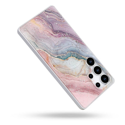 Samsung Galaxy S25 Ultra Hoesje - Roze - Marmer MagSafe Back Cover
