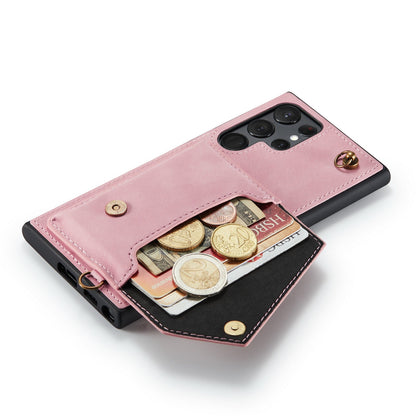Samsung Galaxy S22 Ultra Hoesje - Pale Pink - Luxe Back Cover met Telefoonkoord