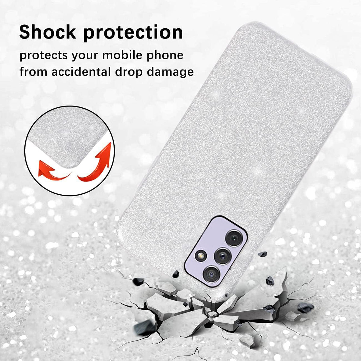Samsung Galaxy A35 5G Hoesje - Zilver - Glitter Back Cover