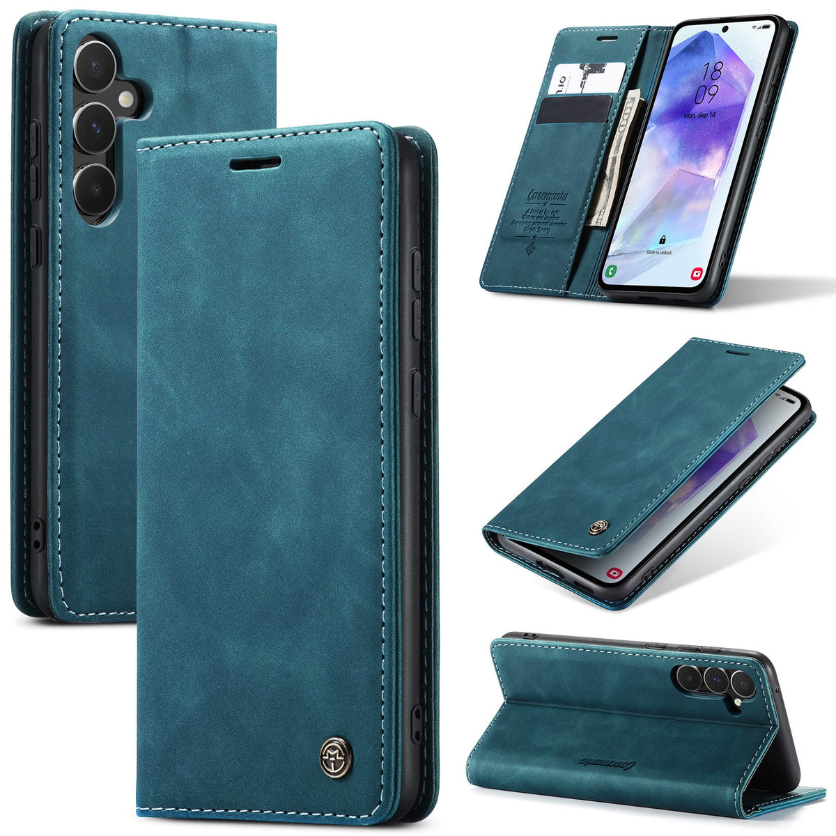 Samsung Galaxy A57 Hoesje - Emerald Green - Dunne Bookcase