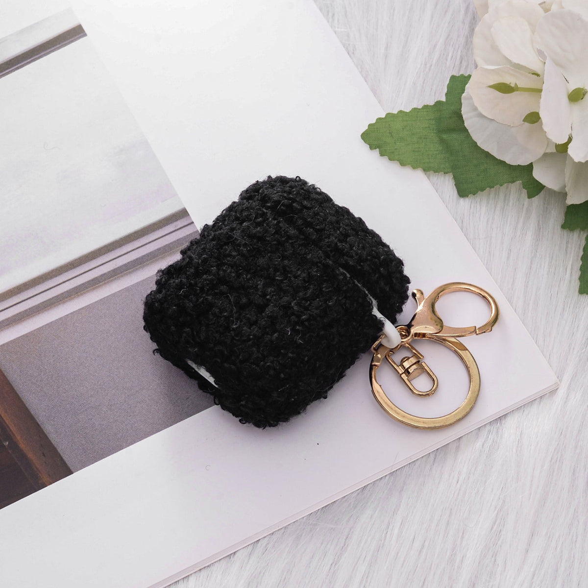 Apple AirPods 2 / 1 Hoesje - Teddy Furr - Zwart