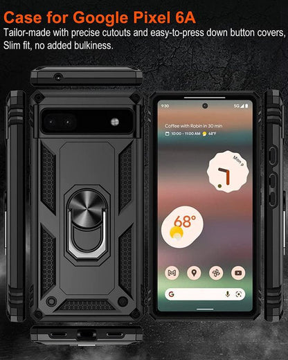 Coque Google Pixel 6A - Noir - Étui arrière avec béquille intégrée