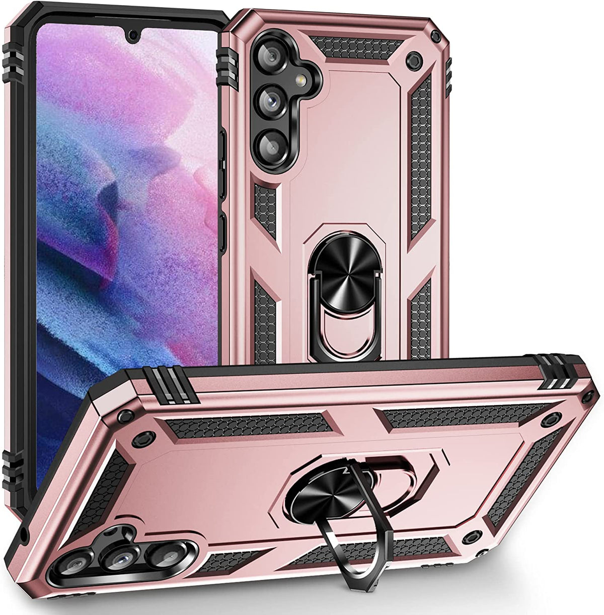 Samsung Galaxy A34 5G Hoesje - Rosegoud - Armor Kickstand Back Cover
