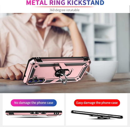 Samsung Galaxy A14 4G Hoesje - Roségoud - Armor Kickstand Back Cover