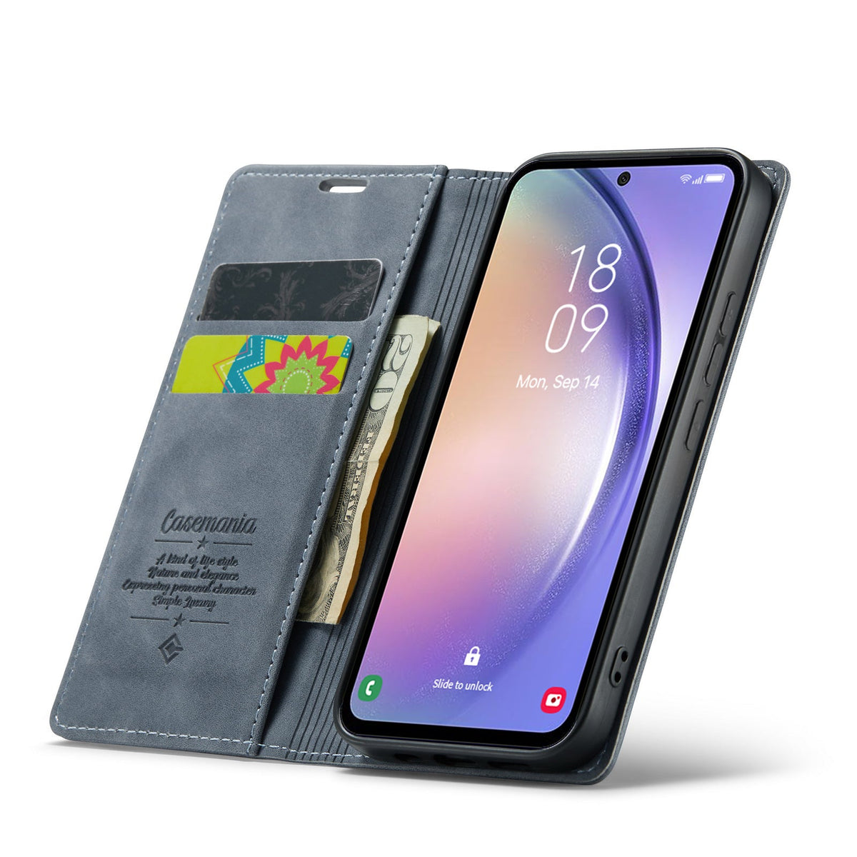 Samsung Galaxy A54 5G Hoesje - Shadow Gray - Dunne Bookcase