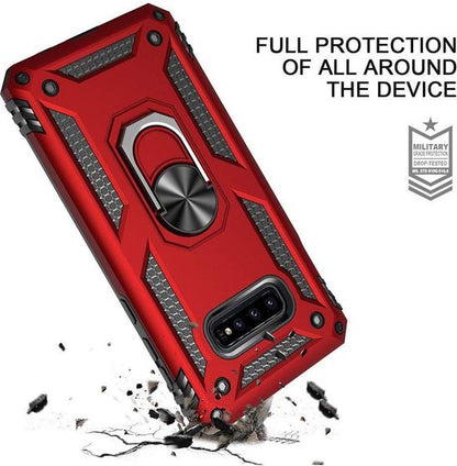Samsung Galaxy S10+ Hoesje - Rood - Armor Kickstand Back Cover