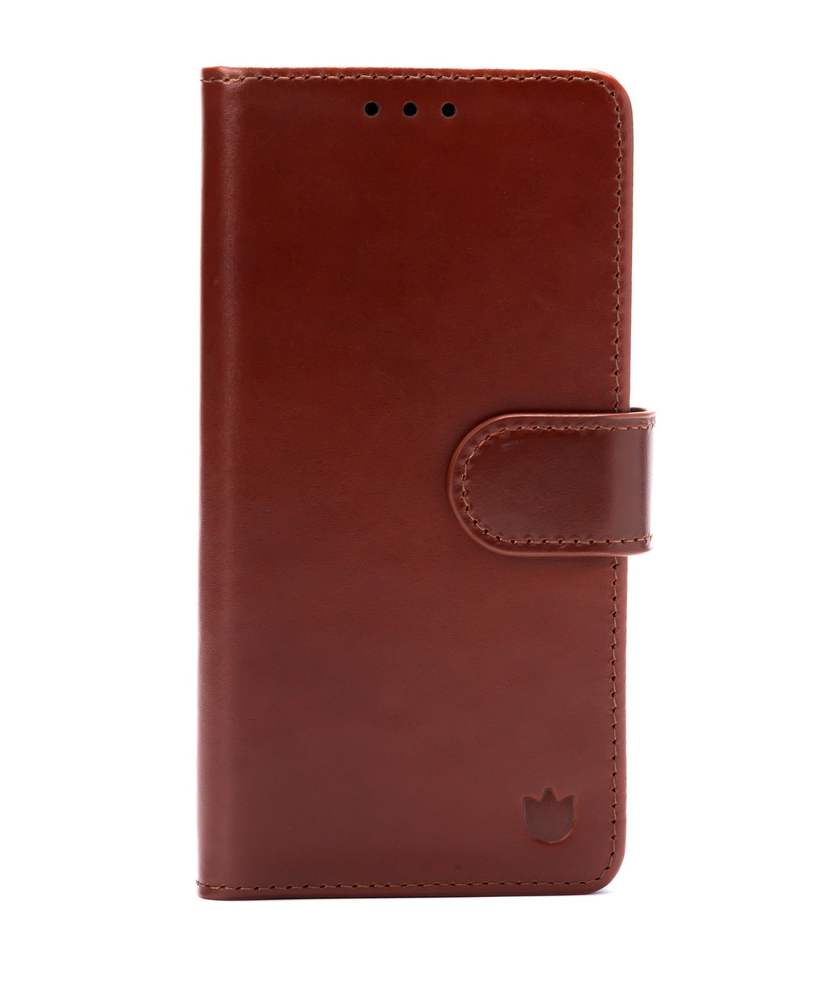 iPhone 16e Hülle - Kastanienbraun - Echtleder-Bookcase