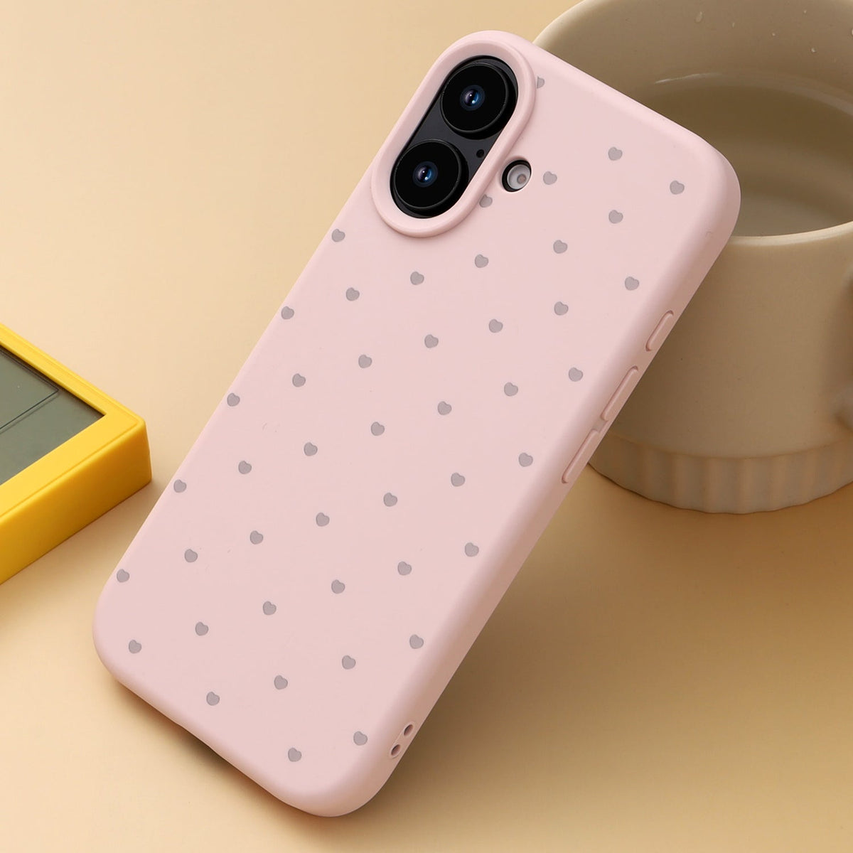 iPhone 16 Hoesje - Roze - Hartjes Back Cover