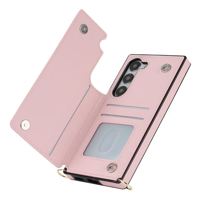 Samsung Galaxy S24 Hoesje - Roze - Luxe Back Cover met Telefoonkoord en Rits