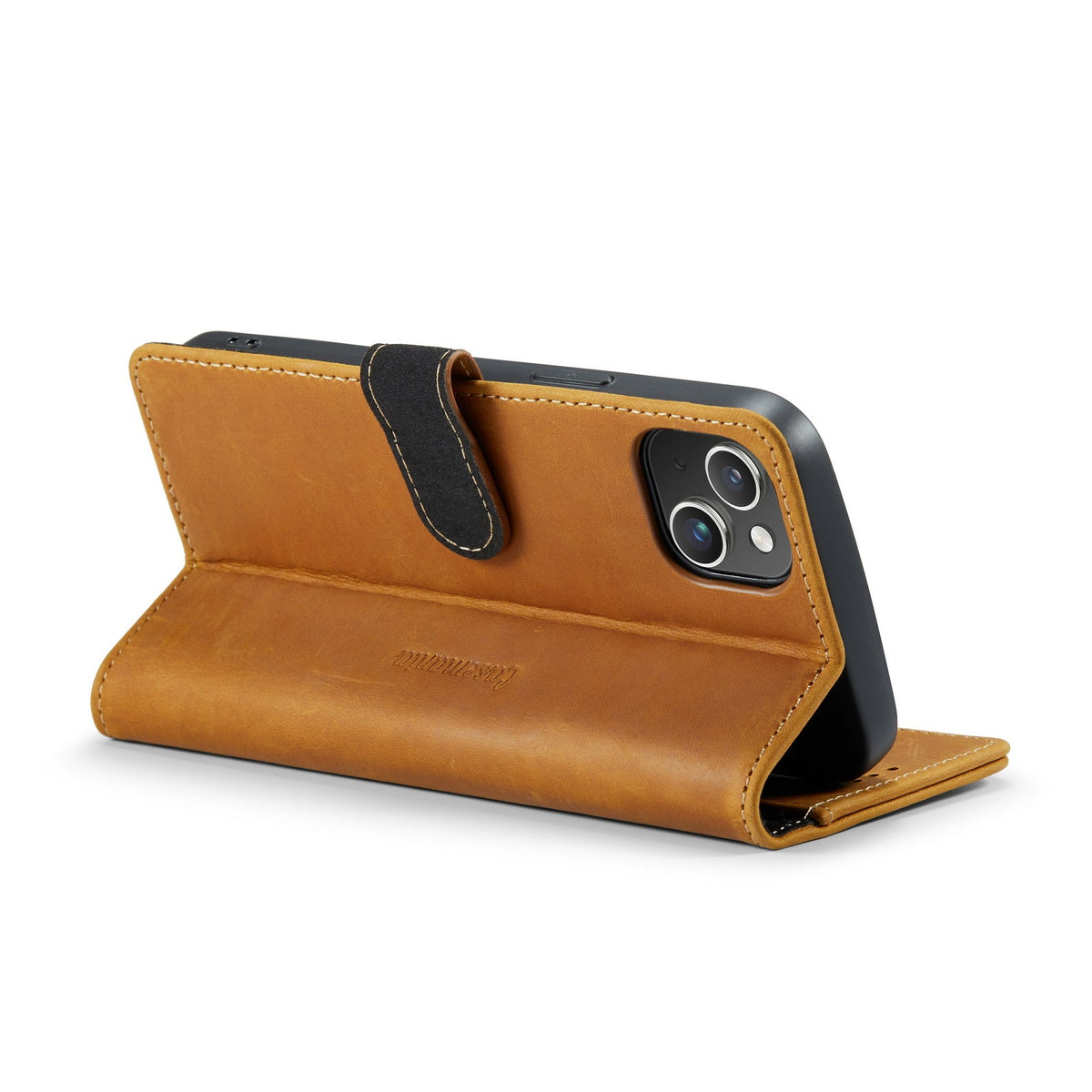 iPhone 14 Plus Hoesje - Bruin - Echt Leren Bookcase