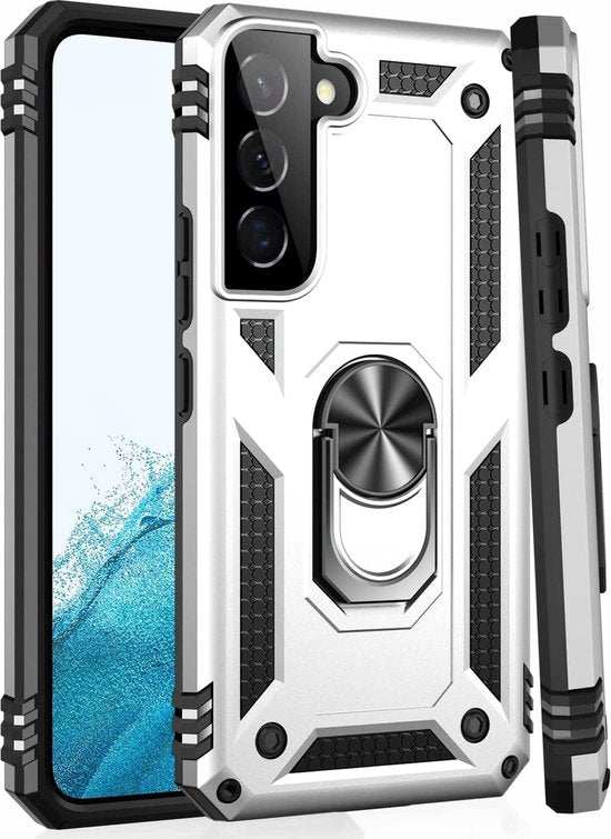 Samsung Galaxy S22 Plus Hoesje - Grijs - Armor Kickstand Back Cover