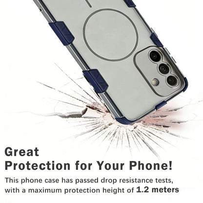 Samsung Galaxy A17 Hoesje - Transparant | Donker Blauw - Frosted Matte Hardcase MagSafe Back Cover
